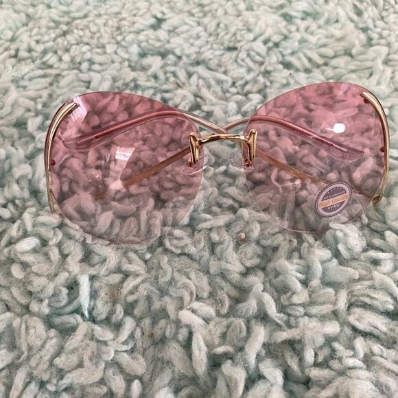 Unbranded Accessories - Rimless Pink Lens & Silver Sunglasses NWOT